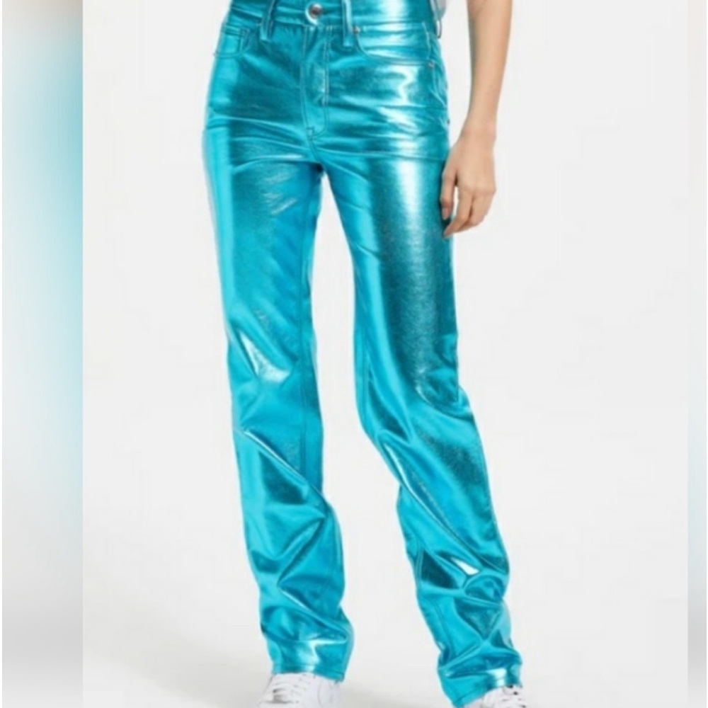 Good American metallic faux jeans